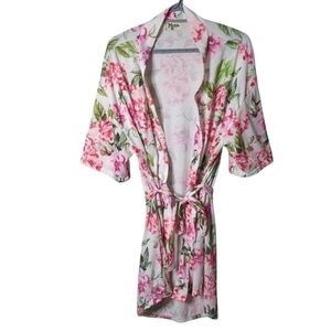 Show Me Your Mumu Brie Robe Garden Of Blooms Pink Floral Rose Robe One Size